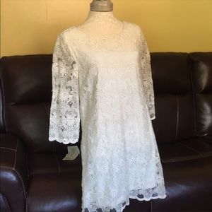 Forever 21 Scallop bottom Dress Embroidered